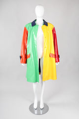 Recess Los Angeles Vintage Bill Blass Rainbow Cross Colors Colorblock Glossy Swing Rain Coat