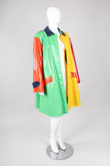 Recess Los Angeles Vintage Bill Blass Rainbow Cross Colors Colorblock Glossy Swing Rain Coat