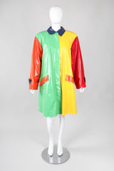 Recess Los Angeles Vintage Bill Blass Rainbow Cross Colors Colorblock Glossy Swing Rain Coat
