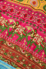 Recess Los Angeles Vintage Bill Haire Friedricks Sport Kimono Sleeve Indian Elephant Bateau Top