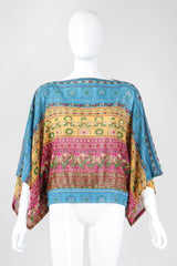 Recess Los Angeles Vintage Bill Haire Friedricks Sport Kimono Sleeve Indian Elephant Bateau Top