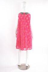 Vintage Mr. Blackwell Yarn Floral Lace Dress mannequin back @ Recess LA