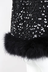 Recess Los Angeles Vintage Marabou Feather Trim Sequin Chubby Jacket