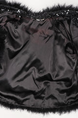 Recess Los Angeles Vintage Marabou Feather Trim Sequin Chubby Jacket
