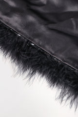 Recess Los Angeles Vintage Marabou Feather Trim Sequin Chubby Jacket