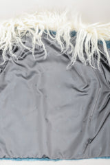 Recess Los Angeles Vintage Designer René Mongolian Trimmed Plush Fur Jacket Sky Blue