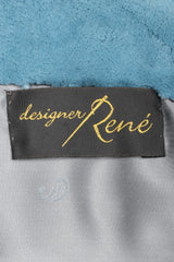 Recess Los Angeles Vintage Designer René Mongolian Trimmed Plush Fur Jacket Sky Blue