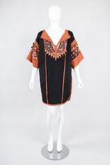 Recess Los Angeles Vintage Bob Mackie Mixed Print Cotton Tunic Dashiki Minidress