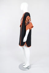 Recess Los Angeles Vintage Bob Mackie Mixed Print Cotton Tunic Dashiki Minidress