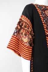 Recess Los Angeles Vintage Bob Mackie Mixed Print Cotton Tunic Dashiki Minidress