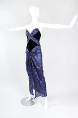 Recess Los Angeles Vintage Bob Mackie Velvet Lamé Corset Gown