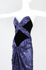 Recess Los Angeles Vintage Bob Mackie Velvet Lamé Corset Gown