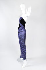 Recess Los Angeles Vintage Bob Mackie Velvet Lamé Corset Gown