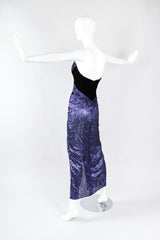 Recess Los Angeles Vintage Bob Mackie Velvet Lamé Corset Gown