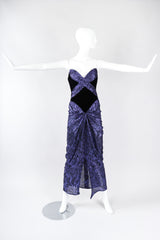 Recess Los Angeles Vintage Bob Mackie Velvet Lamé Corset Gown