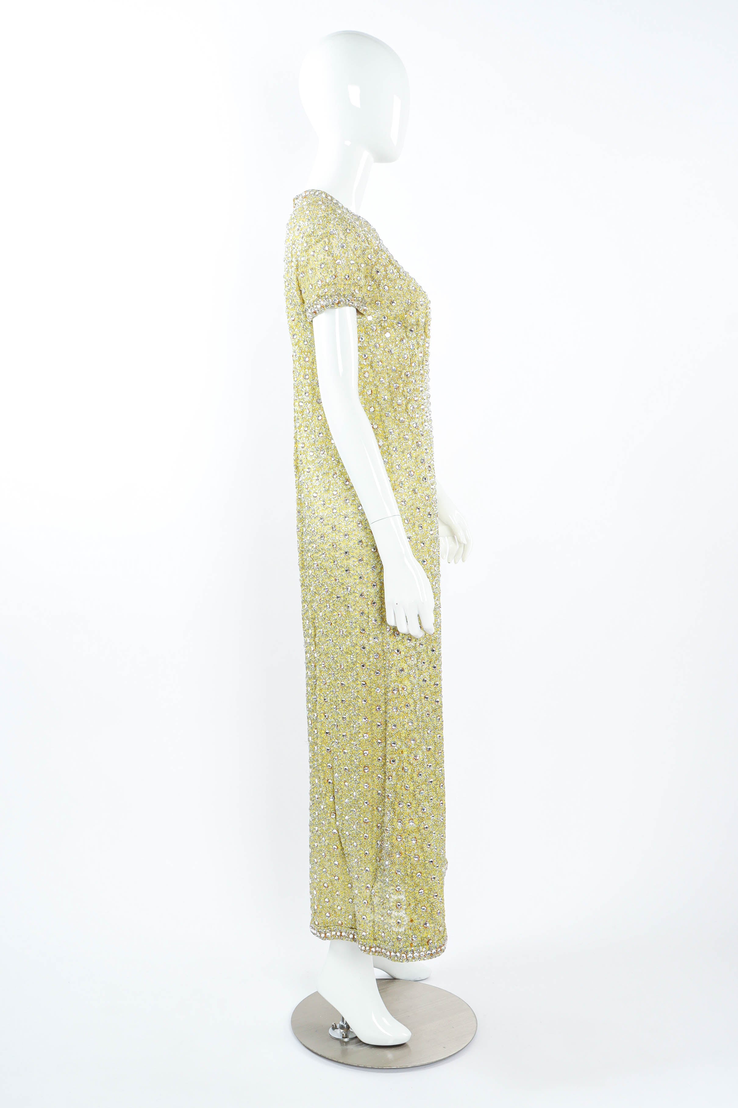 Vintage Bonwit Teller Rhinestone Dotted Dress mannequin side  @ Recess LA