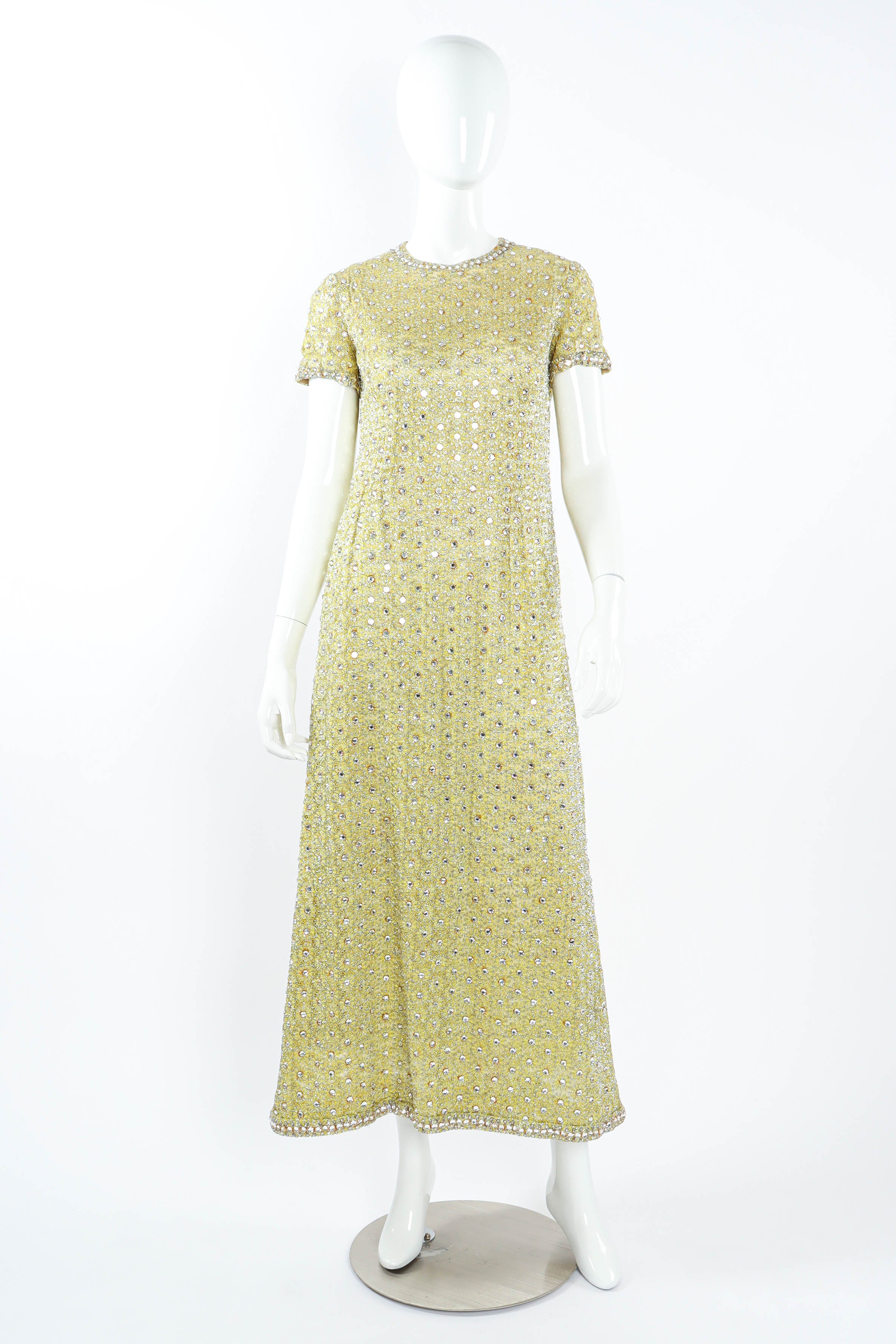 Vintage Bonwit Teller Rhinestone Dotted Dress mannequin front  @ Recess LA