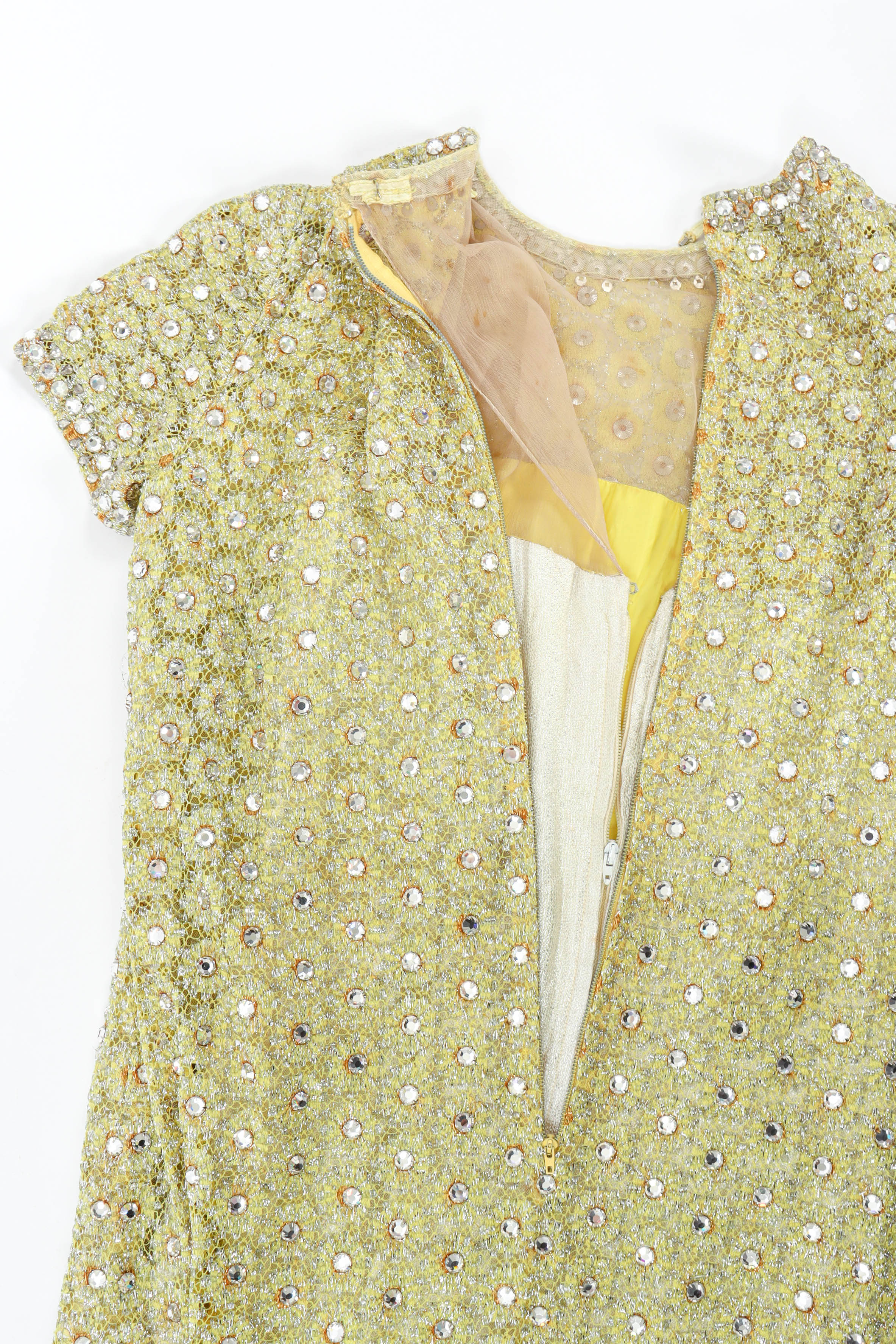 Vintage Bonwit Teller Rhinestone Dotted Dress back center dress detail @ Recess LA