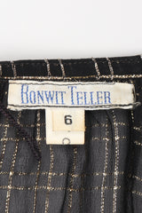 Recess Los Angeles Vintage Bonwit Teller Sheer Lamé Grid Peasant Blouse