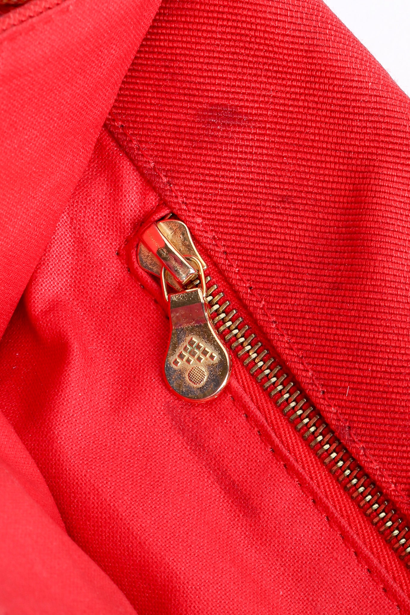 Vintage Bottega Veneta Ribbon Intrecciato Bag zipper pull pocket at Recess Los Angeles