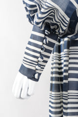 Recess Los Angeles Vintage Geoffrey Beene Sheer Striped Balloon Sleeve Dress
