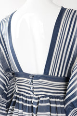 Recess Los Angeles Vintage Geoffrey Beene Sheer Striped Balloon Sleeve Dress
