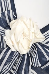 Recess Los Angeles Vintage Geoffrey Beene Sheer Striped Balloon Sleeve Dress