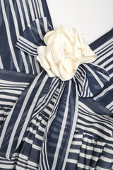 Recess Los Angeles Vintage Geoffrey Beene Sheer Striped Balloon Sleeve Dress