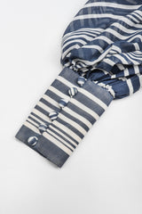 Recess Los Angeles Vintage Geoffrey Beene Sheer Striped Balloon Sleeve Dress