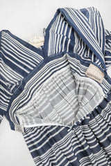 Recess Los Angeles Vintage Geoffrey Beene Sheer Striped Balloon Sleeve Dress