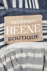 Recess Los Angeles Vintage Geoffrey Beene Sheer Striped Balloon Sleeve Dress