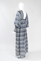 Recess Los Angeles Vintage Geoffrey Beene Sheer Striped Balloon Sleeve Dress