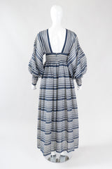 Recess Los Angeles Vintage Geoffrey Beene Sheer Striped Balloon Sleeve Dress