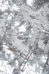 Recess Designer Consignment Vintage Cache Silver Sequin Disco Ball Jean Jacket Los Angeles Resale