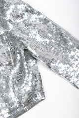 Recess Designer Consignment Vintage Cache Silver Sequin Disco Ball Jean Jacket Los Angeles Resale