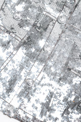 Recess Designer Consignment Vintage Cache Silver Sequin Disco Ball Jean Jacket Los Angeles Resale