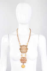 Recess Los Angeles Vintage Cadoro Double Happiness Chinese Wedding Marriage Pendant Plate Necklace