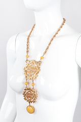 Recess Los Angeles Vintage Cadoro Double Happiness Chinese Wedding Marriage Pendant Plate Necklace