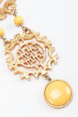 Recess Los Angeles Vintage Cadoro Double Happiness Chinese Wedding Marriage Pendant Plate Necklace