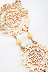 Recess Los Angeles Vintage Cadoro Double Happiness Chinese Wedding Marriage Pendant Plate Necklace