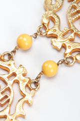 Recess Los Angeles Vintage Cadoro Double Happiness Chinese Wedding Marriage Pendant Plate Necklace