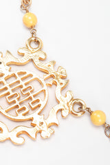 Recess Los Angeles Vintage Cadoro Double Happiness Chinese Wedding Marriage Pendant Plate Necklace