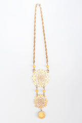 Recess Los Angeles Vintage Cadoro Double Happiness Chinese Wedding Marriage Pendant Plate Necklace