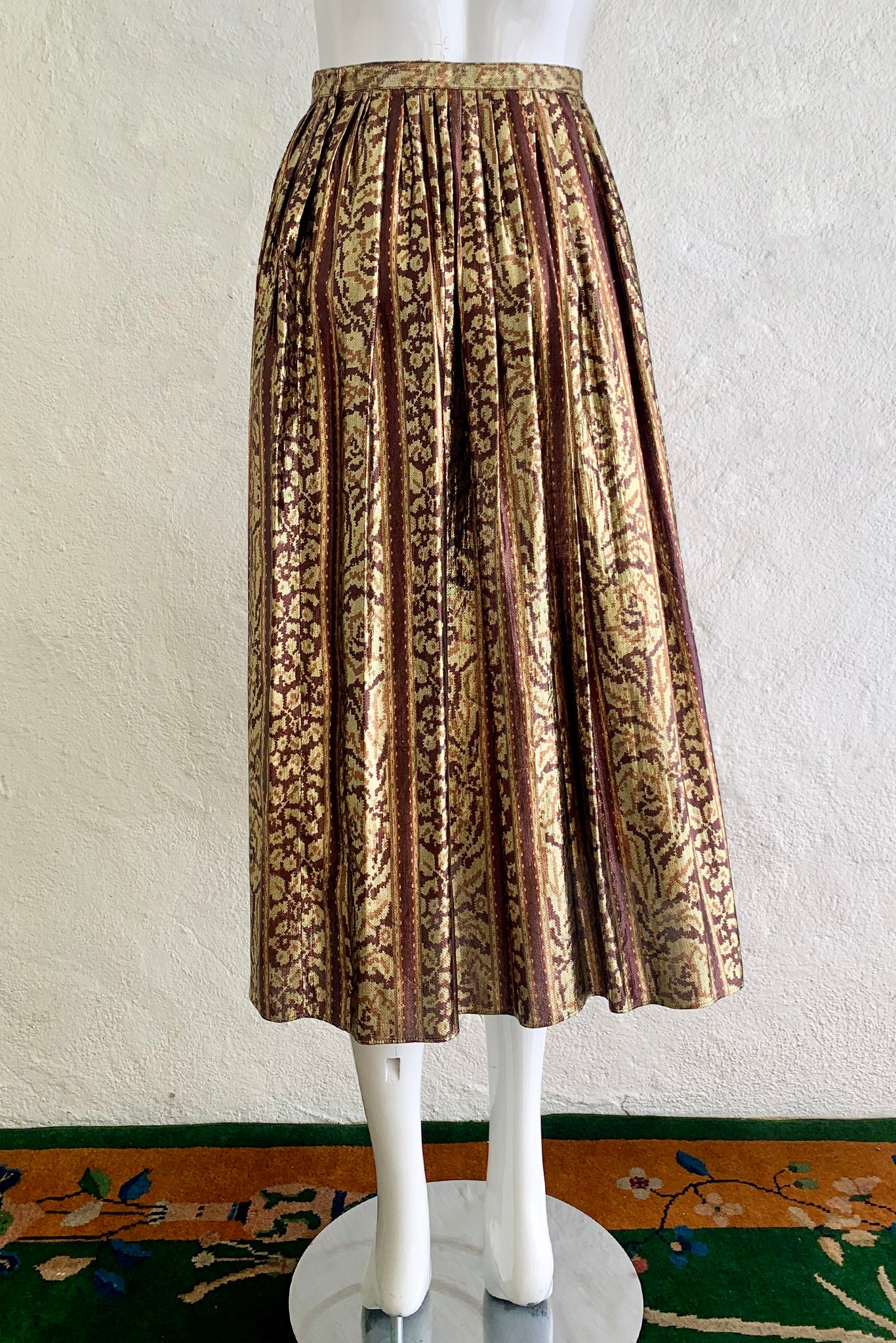 Vintage Calvin Klein Metallic Ikat Skirt Set on Mannequin Back at Recess Los Angeles