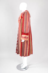 Recess Los Angeles Vintage Carpiccio Sherbet Striped Knit Mohair Duster Sweater Coat