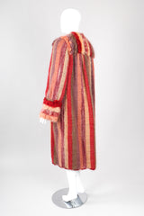 Recess Los Angeles Vintage Carpiccio Sherbet Striped Knit Mohair Duster Sweater Coat