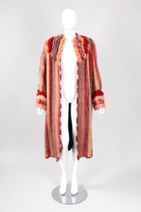 Recess Los Angeles Vintage Carpiccio Sherbet Striped Knit Mohair Duster Sweater Coat