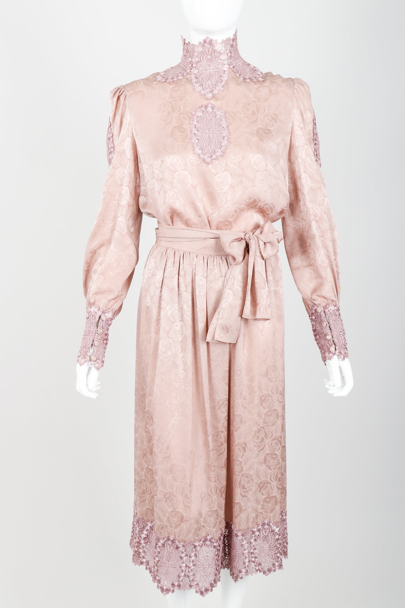 Vintage Capriccio Lace Trimmed Blouse & Skirt Set on Mannequin Front Crop at Recess Los Angeles