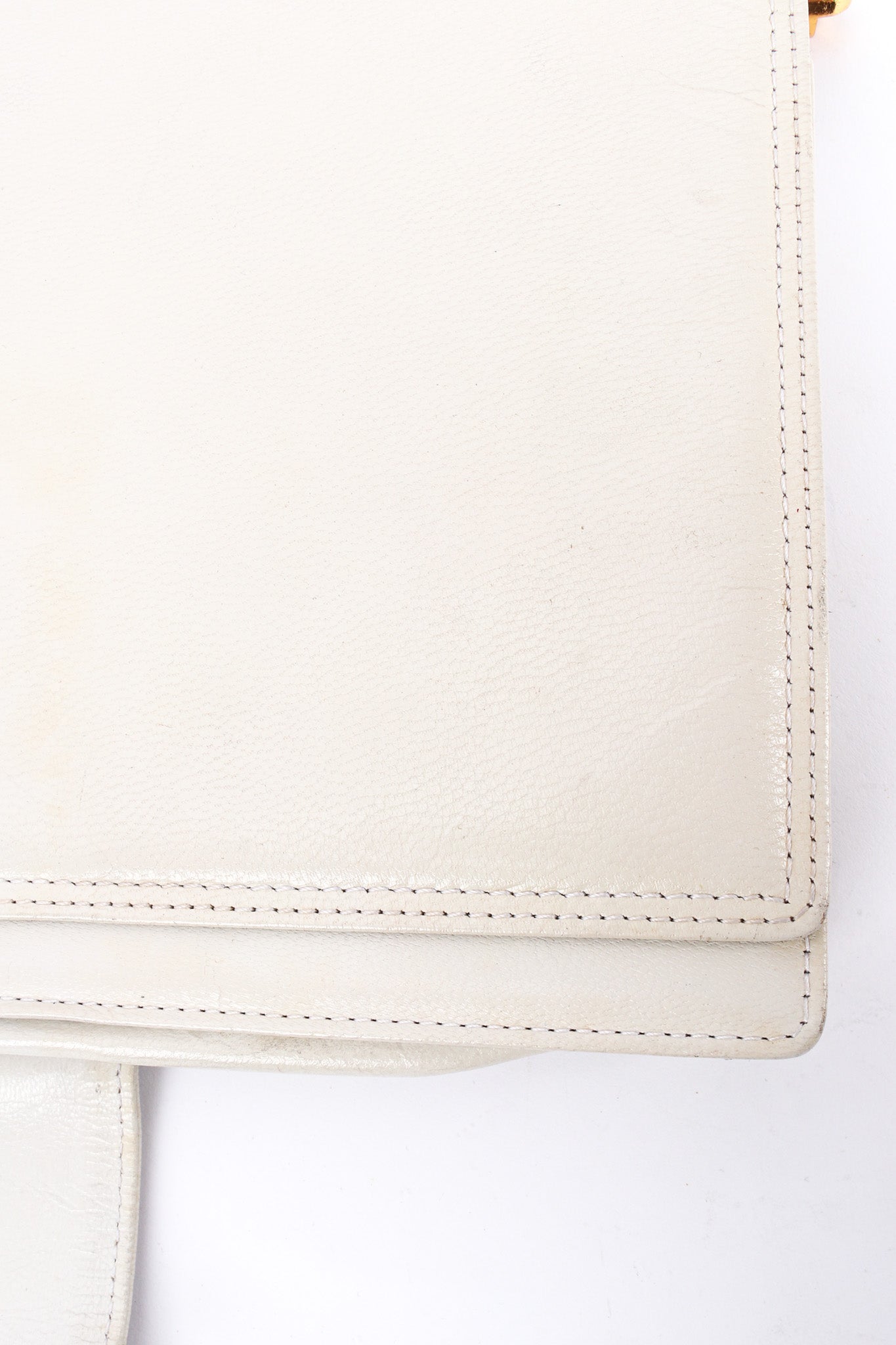 Vintage Pierre Cardin Chain Leather Envelope Clutch leather close @ Recess LA