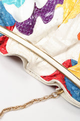 Recess Los Angeles Vintage Carlo Fiori Rainbow Collage Patchwork Snake Pouch Bag